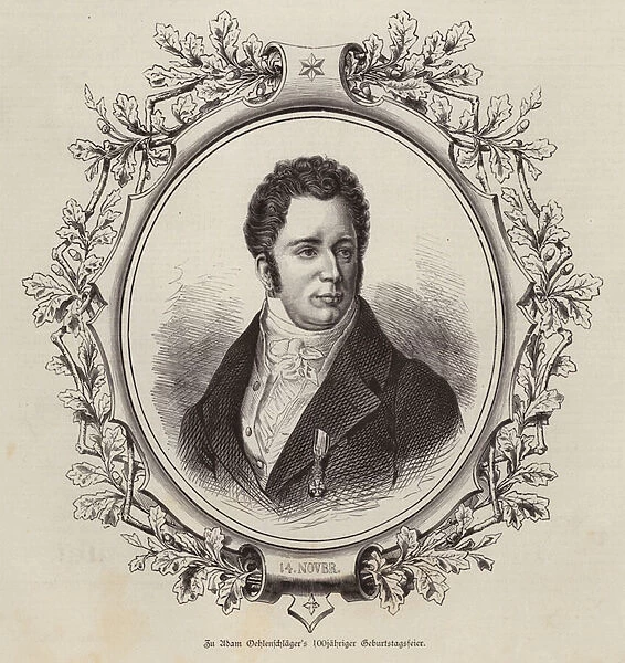 Adam Oelenschlaeger, Danish poet and playwright (engraving)