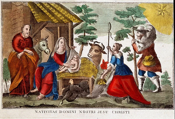 Adoration of the shepherds  /  nativity of Christ, Italian image 18th