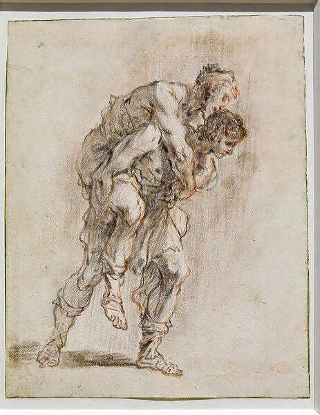 Aeneas and Anchises, 1706-25 (pens, inks, w  /  c, red & black pencils on white paper)