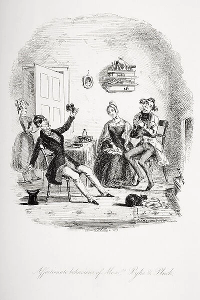 Affectionate behaviour of Messrs. Pyke and Pluck, illustration from Nicholas