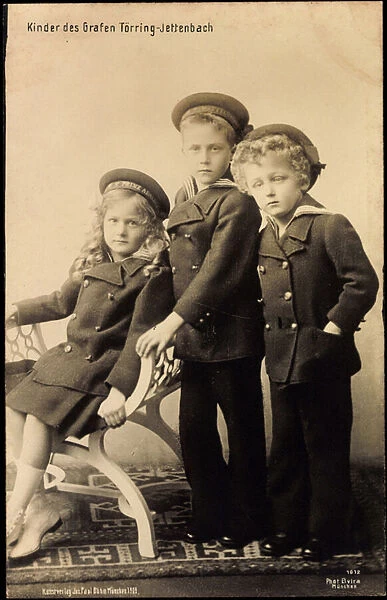 Ak children of Count Torring Jettenbach, sailor uniforms (b  /  w photo)