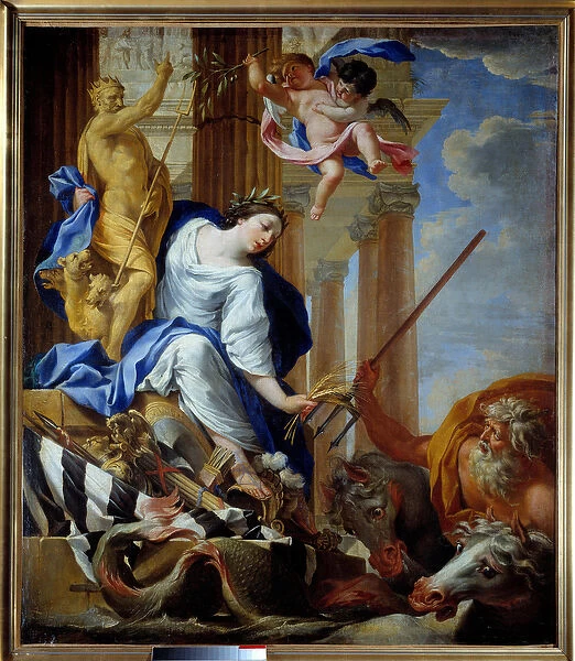 Allegory of the Benefits of Peace Painting by Simon Vouet (1590-1649) 1645 Cherbourg