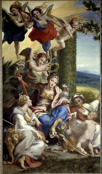 Allegory of Virtue. Painting by Antonio Allegri detto Il Correggio