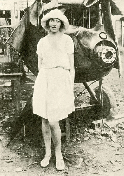 Amy Johnson after the mishap at Insein, Burma 1932 (b  /  w photo)