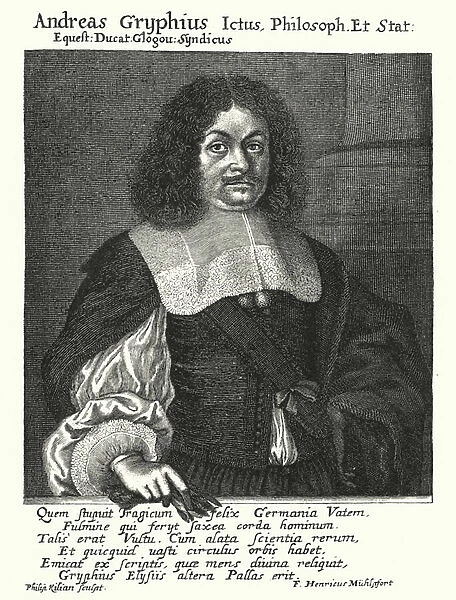 Andreas Gryphius, German poet and dramatist (engraving)