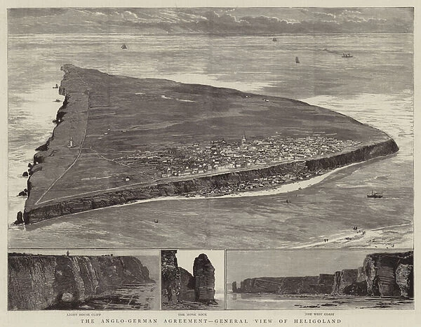 The Anglo-German Agreement, General View of Heligoland (engraving)
