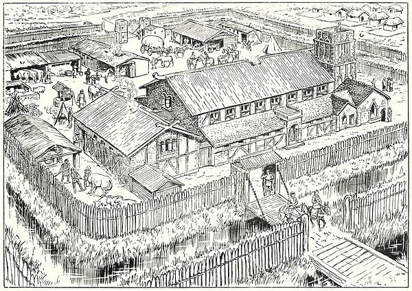 Anglo-Norman Manor House (lithograph)