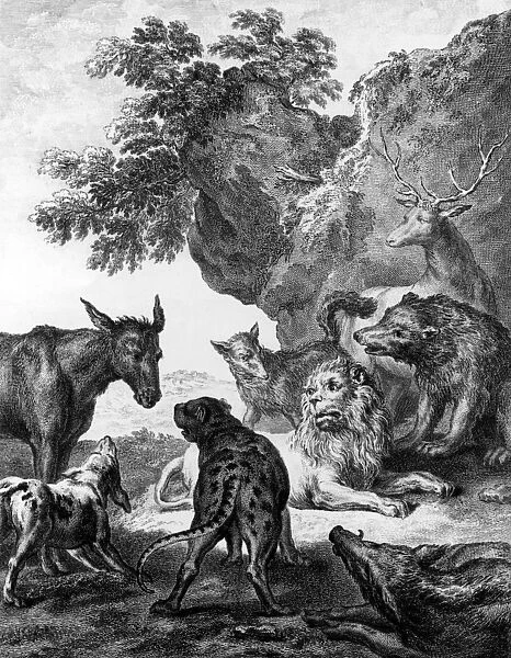 The Animals Fallen Sick With the Plague, illustration for the Fables of La Fontaine