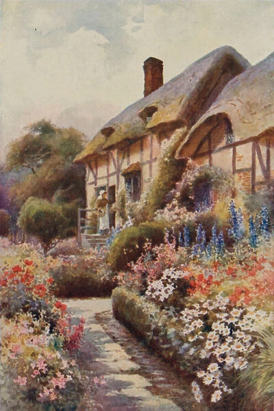 Anne Hathaways Cottage, Stratford-on-Avon (colour litho)