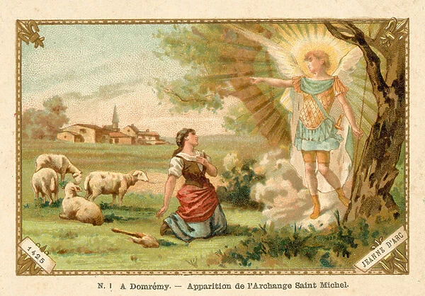 Apparition of the Archangel Michael to Joan of Arc at Domremy, 1425 (chromolitho)