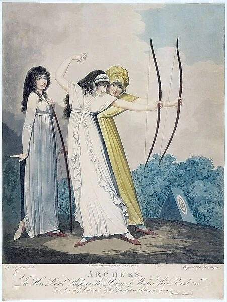 Archers, engraved by J. H. Wright (fl. 1795-1838) and Conrad Ziegler, 1799 (aquatint)