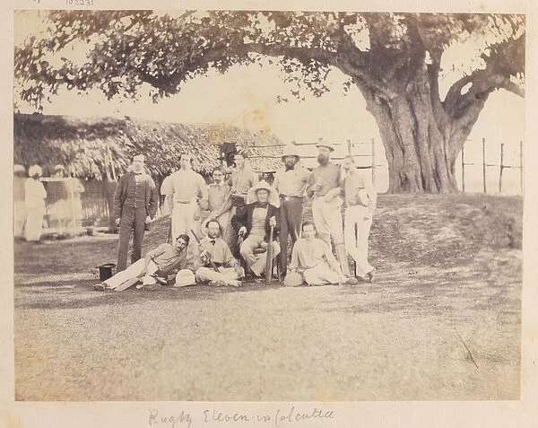 Army cricket team, Calcutta, 1861 (b  /  w photo)