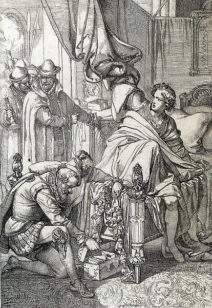 The arrest of Charles of Austria (1545-1568) (Don Carlos) son of Philip II of Spain in 1568 by the men of his father (Carlos, Prince of Asturias eldest son and heir-apparent of King Philip II of Spain imprisoned by his father in early 1568)