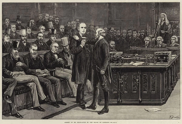 Arrest of Mr Bradlaugh in the House of Commons (engraving)
