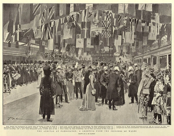 The Arrival at Paddington, a Greeting from Princess of Wales (litho)