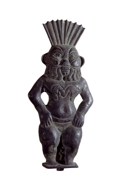 Art Egypt: Sculpture of Bes, home god in Egyptian mythology. Paris, Musee Du Louvre