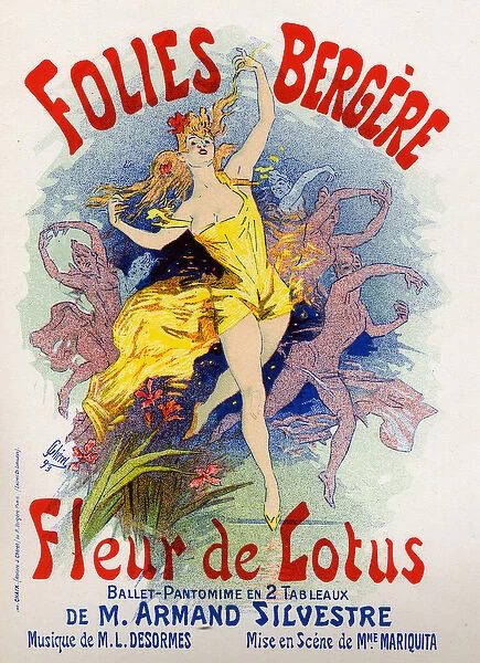 Art. Entertainment. Lotus flower, ballet at the Folies Bergeres, Paris