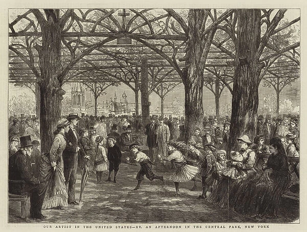 Our Artist in the United States, XV, an Afternoon in the Central Park, New York (engraving)