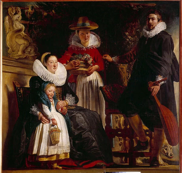 The Artists Family Painting by Jacob Jordaens (1593-1678) 1621 Sun