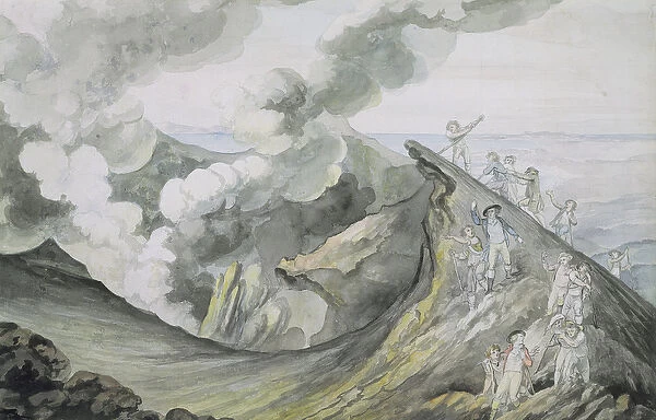 The Ascent of Vesuvius, 1785-91 (w  /  c over graphite on paper)