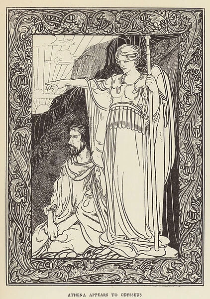 Athena appears to Odysseus (engraving)