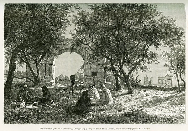 Bab-er-Roumia (Bab er Roumia), gate of the Christian woman, Roman ruins in Dougga
