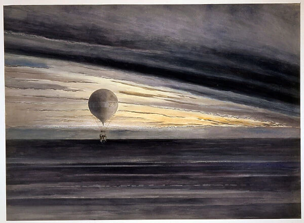 The Balloon, Zenith, during a long distance flight from Paris to Bordeaux in March, 1875