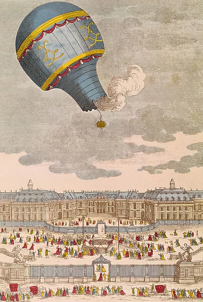 The Ballooning Experiment at the Chateau de Versailles, 19th September, 1783 (coloured