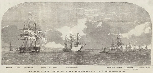 The Baltic Fleet entering Winga Sound (engraving)