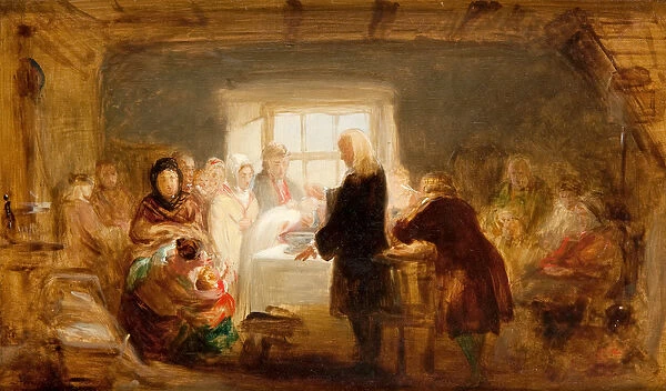 A Baptism, 19th century (oil on canvas)