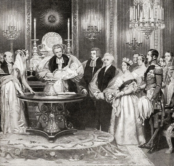 The Baptism of the Princess Royal (oil on canvas) (b  /  w photo)