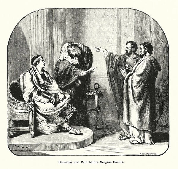 Barnabas and Paul before Sergius Paulus (engraving)