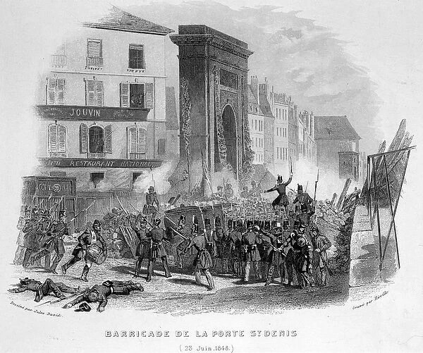 Barricade de la Porte Saint Denis (23 June 1848) - in '