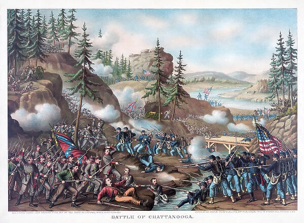 Battle of Chattanooga, pub. Kurz & Allison, 1888 (colour litho)