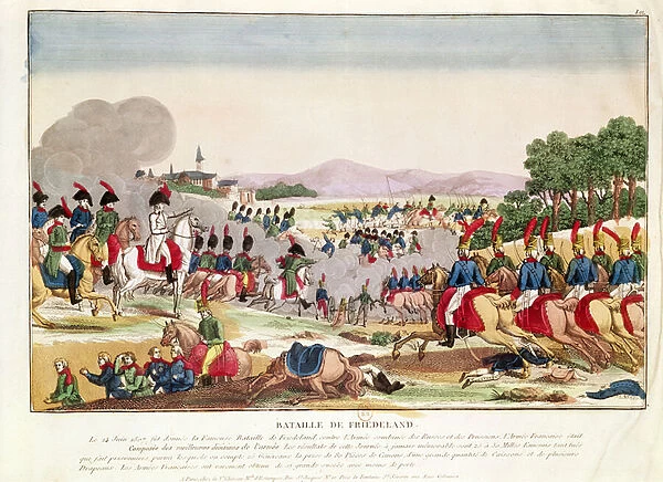 The Battle of Friedland, 14th June 1807 (coloured engraving)