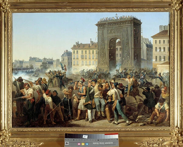Battle of the gate Saint Denis 28 July 1830 Parisian insurrection during the revolution