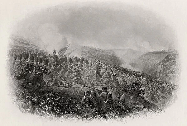 The Battle of Inkermann, Charge of the Guards, 1854 (engraving)