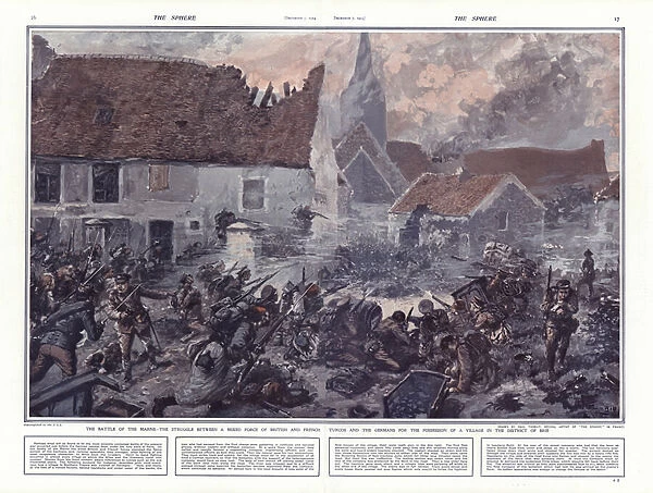 Battle of the Marne, 1914 (colour litho)