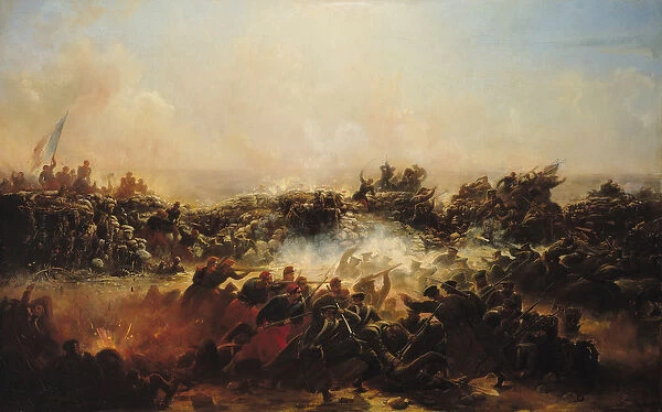 The Battle of Sebastopol, right hand section of triptych, after 1855 (oil on canvas)