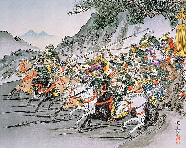 Battle of Shizugatake Pass 1583 (colour litho)