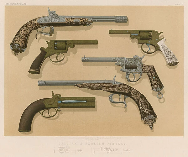 Belgian and English Pistols (chromolitho)