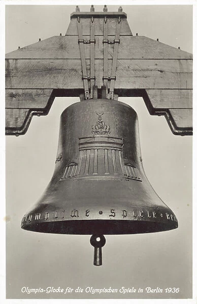 Bell for the 1936 Berlin Olympic Games (b  /  w photo)