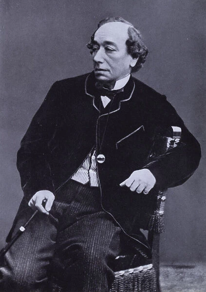 Benjamin Disraeli, Earl of Beaconsfield, British Conservative politician and Prime Minister, 1868 (b  /  w photo)