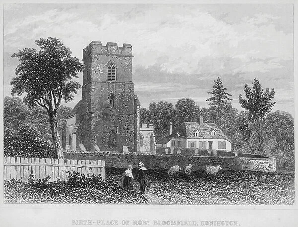 Birth-Place of Robert Bloomfield, Honington, Suffolk (engraving)