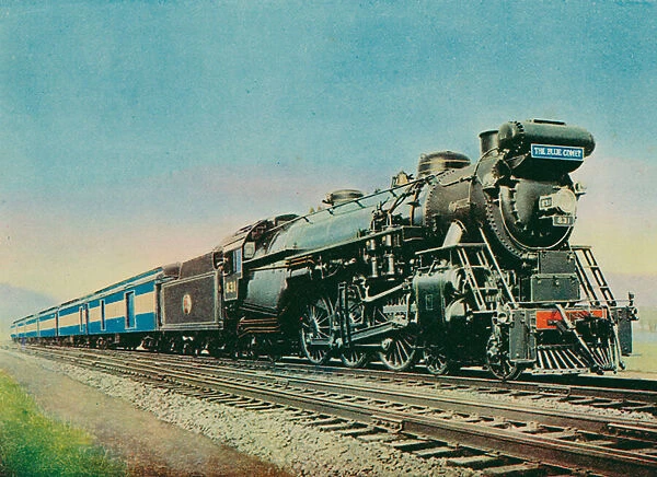 The 'Blue Comet, 'Central Railroad of New Jersey (colour litho)