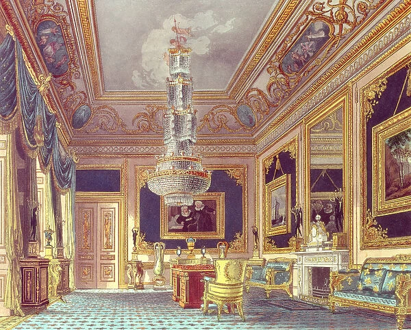 The Blue Velvet Room, Carlton House from Pynes Royal Residences, 1818