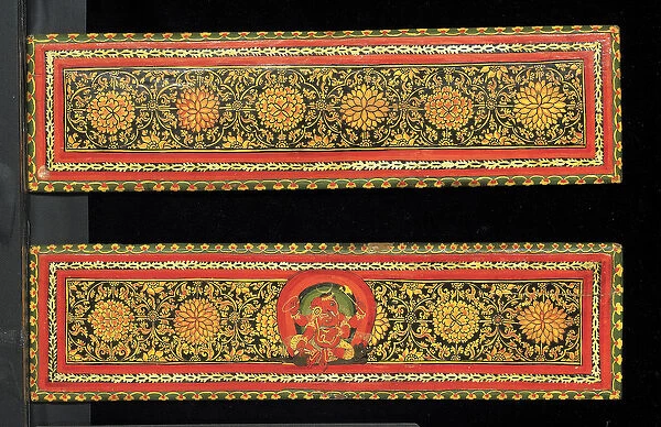 Book covers from a Shaiva manuscript (opaque w  /  c on wood)