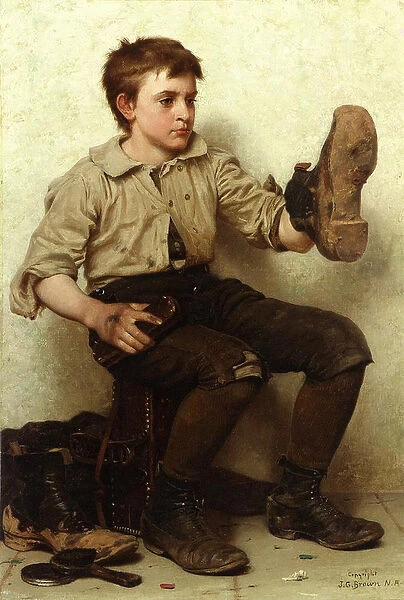 The Boot Boy, c. 1885-90 (oil on canvas)