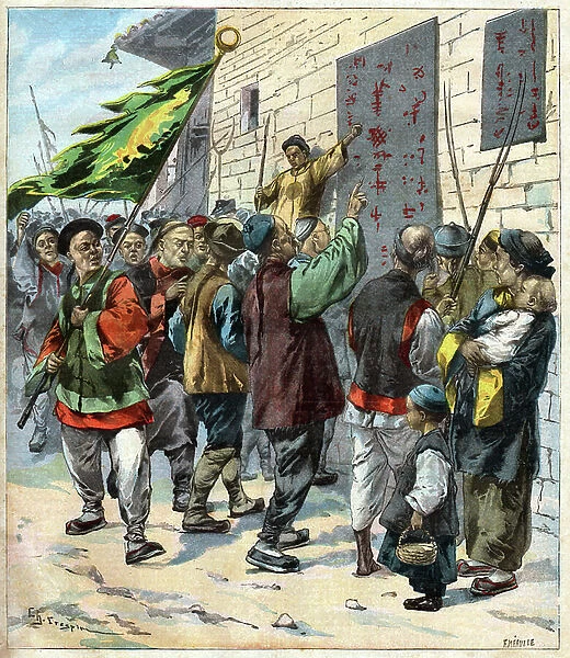 Boxers rebellion in china, 1909 (print)