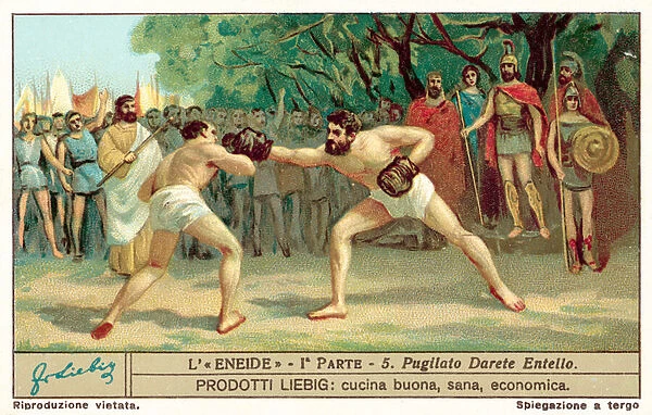 Boxing match between Entellus and Dares (chromolitho)